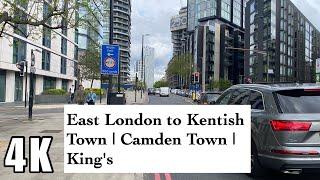  London 4K Cycling  East London to Kentish Town  Camden Town  Kings Cross  Old Street 