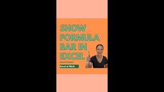 Show Formula Bar in Excel #shorts