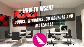 ReluxDesktop #5  How to Insert Windows Doors 3D Objects and Materials