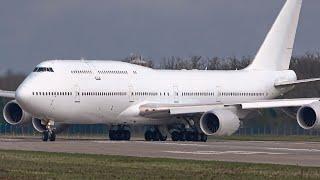 Last TAKE OFF ever of the first scrapped 747-8BBJ N458BJ.