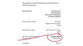 ap inter supplementary results 2024  inter supply results 2024 date ap