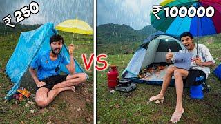 Night Camping in Heavy Rain  Low Budget House Challenge 250₹ VS 100000₹