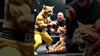 A muscular cat fighting on the stag #cat #cute #youtubeshorts #cutecatshorts #yellowcat .