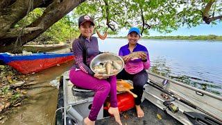 Ficamos surpresos com a quantidade de peixe. Pescaria Rio Xingu Pará.