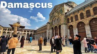 Damascus a walk to Umayyad Mosque Syria 2023  دمشق الجامع الأموي