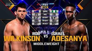 ROB WILKINSON  VS  ISRAEL ADESANYA ___ UFC  FS1  MIDDLEWEIGHT
