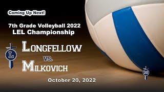 7th Grade Volleyball Longfellow vs. Milkovich  10-20-22