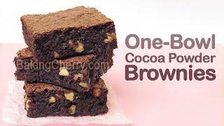 5-Minute One-Bowl Cocoa Powder Brownies  The Best Fudgy Brownies Recipe  Baking Cherry