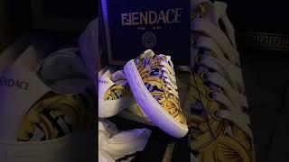 FENDACE GOLD BAROQUE GRECA SNEAKERS  #Fendace #Fendi #Versace #GrecaSneakers #FendaceSneakers