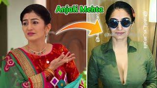 Anjali Mehta Navel Show   SAREE  Anjali Metha aka Neha Metha  TMKOC  Actress Ht Video  TPH 