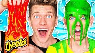 Mystery Wheel of Slime Challenge *HOT CHEETOS SLIME* Learn How To Make DIY Switch Up Oobleck Food