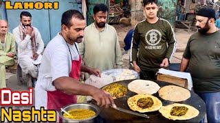 Desi Saag Paratha  Punjabi Street Food  Desi Style Saag Paratha