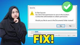 Mengatasi You dont have permission to save in this location Ketika Menyimpan File  SOLVED