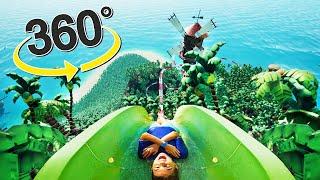 VR Virtual Reality 360° Waterslide in a Tropical Paradise