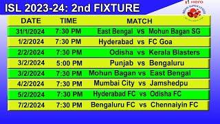 ISL Fixtures 2023-24  Hero Indian Super League 2023-24  Today Hero ISL Match