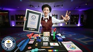 Genius Teenage Magician Performs 28 Tricks in 60 Seconds - Guinness World Records