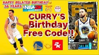  Stephen Curry’s birthday Free Code   Nba 2K mobile