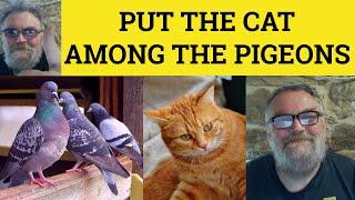 Put the Cat Among the Pigeons Meaning - Set the Cat Amongst the Pigeons Examples - British English