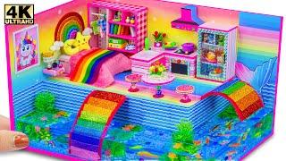 Bricolaje Miniatura Cartulina Casa #104️ Construir Acuario Alrededor Miniatura Arco iris Casa desde