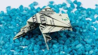 Money origami FROG  Dollar origami animal folding