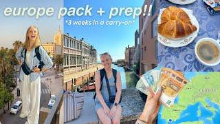 PACK + PREP for EUROPE ️ how to pack for 3 weeks in a carry-on capsule wardrobe + travel tips