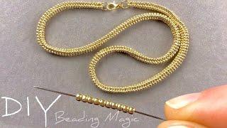 Seed Bead Rope Necklace Tutorial Beaded Herringbone Stitch