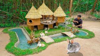 Build 2 floors house for Rabbits And Best Aquarium Water Park for Crayfish