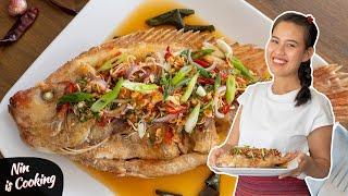 Crispy Fish Chilli Sauce And Rice • Thai Fried Fish • Nin is Cooking