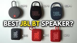 Every JBL BT Speaker Compared JBL Clip 5 vs JBL GO 4 vs GO 3 vs Clip 4