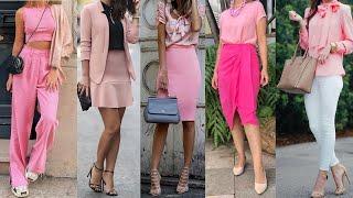 ATUENDOS FEMENINOS SENCILLOS Y ELEGANTES COMBINANDO EL COLOR ROSA