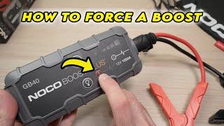 NOCO Boost GB40 How to Manual Override Force a Boost When Battery is Below 2 Volts