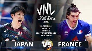 Japan vs France  Mens VNL 2023