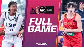 United States  vs China   Women  Full Semi-Finals Game  FIBA 3x3 U23 World Cup 2024