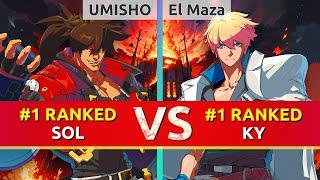 GGST ▰ UMISHO #1 Ranked Sol vs El Maza  Dany #1 Ranked Ky. High Level Gameplay