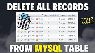 How to Delete Data or Record in a table using PHPMyAdmin  delete all rows from a mysql table