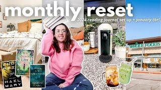 MONTHLY RESET  tbr jar setting up 2024 reading journal + library haul  