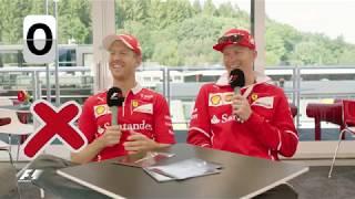 Ferraris Sebastian Vettel and Kimi Raikkonen  F1 Grill the Grid