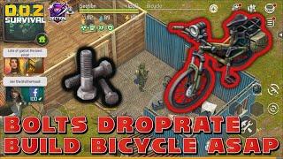 BUILD BICYCLE ASAP I NEW BOLTS DROPRATE I FULL GUIDE I Dawn Of Zombies Survival