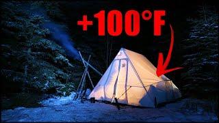 Winter Camping with a New Hot Tent  Stove  Toboggan