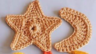 #كروشيه زينة رمضان#الهلال_والنجمة crochet Hilal & star for Ramadan