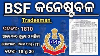 BSF constable Tradesman 2023  bsf tradesman@policedefencejobupdate