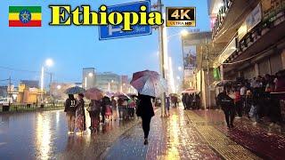 አዲሱ የቄራ መንገድ  ማታ በዝናብ  Addis Ababa Walking Tour 535 Rain Walk @Night Kera  Ethiopia 4K