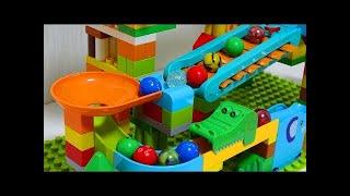 Marble Run ASMR Block coaster Slowly assembled summary video