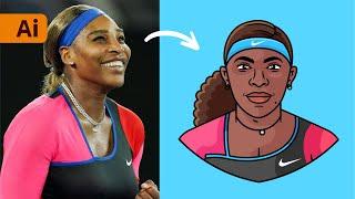 Make a Minimal Vector Portrait with Adobe Illustrator  Serena Williams