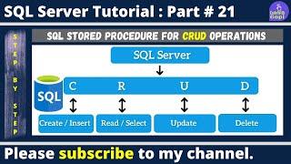 Create Read Update and Delete CRUD using SQL Stored Procedures  CRUD Operations With Example