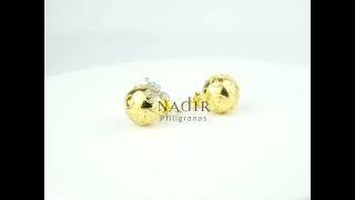 Large Contas de Viana Beads Earrings in 925 Sterling Silver w 24k Gold Bath