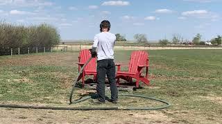 Sandblasting wood adirondack chairs