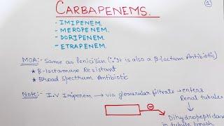 CARBAPENEMS  ANTIMICROBIAL  PHARMACOLOGY  FA  USMLE STEP 1