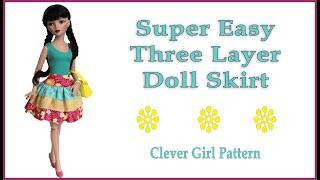 Doll Clothes Sewing Tutorial  DIY BJD Doll Skirt  Easy Layered Doll Skirt  Clever Girl Pattern