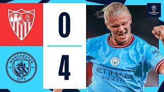 HIGHLIGHTS Haaland AGAIN Sevilla 0-4 Man City  Haaland 2 Foden & Dias Goals  Champions League